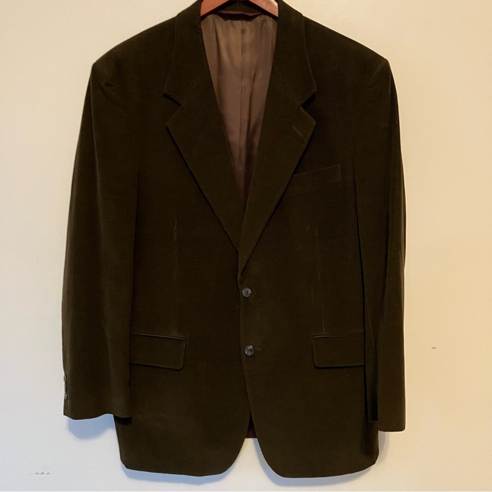 Jos A Bank Mens Brown Corduroy Blazer Sport Coat Jacket 44R Preppy Old Money